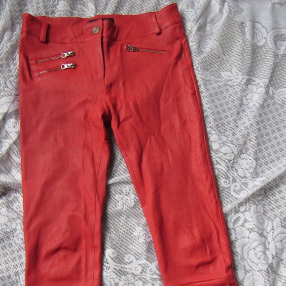 Mackage Miki Stretch Leather Pants in Salmon color (Size 6 ) Zip Pockets - Picture 2 of 7